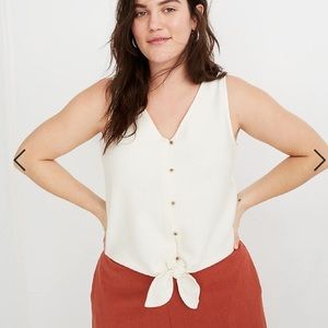 Madewell Texture and Thread Front Tie Top